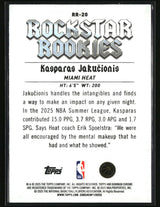 Kasparas Jakucionis 2025-26 Bowman Rockstar Rookies #RR-20