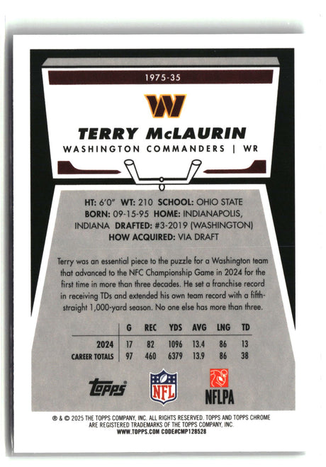 Terry McLaurin 2025 Topps Chrome 1975 Topps #1975-35