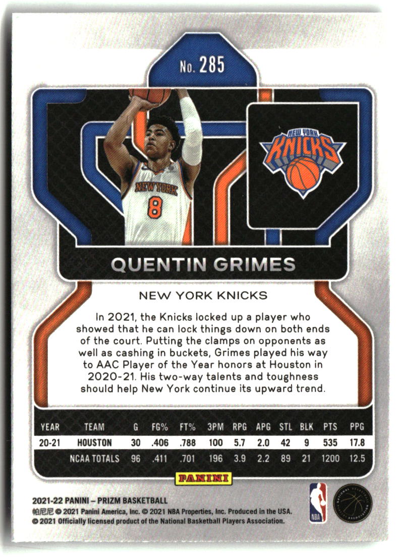 Quentin Grimes 2021-22 Panini Prizm #285