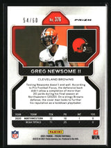 Greg Newsome II 2021 Panini Prizm Orange Wave #376 #/60