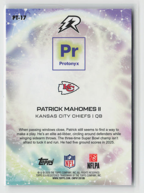 Patrick Mahomes II 2025 Topps Resurgence Protonyx Aqua Surge Refractor #PT-17