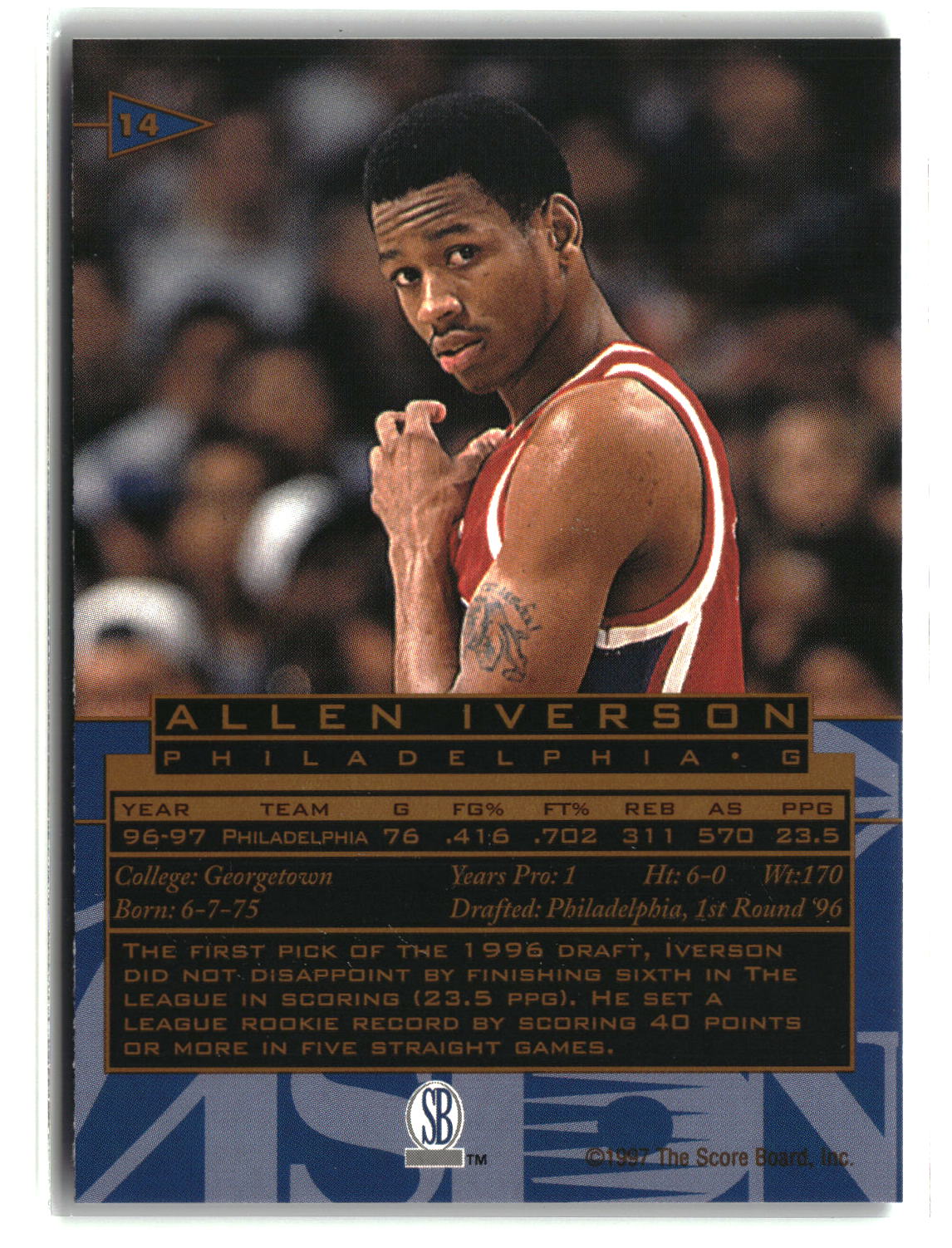 Allen Iverson 1997 Score Board Visions Signings #14