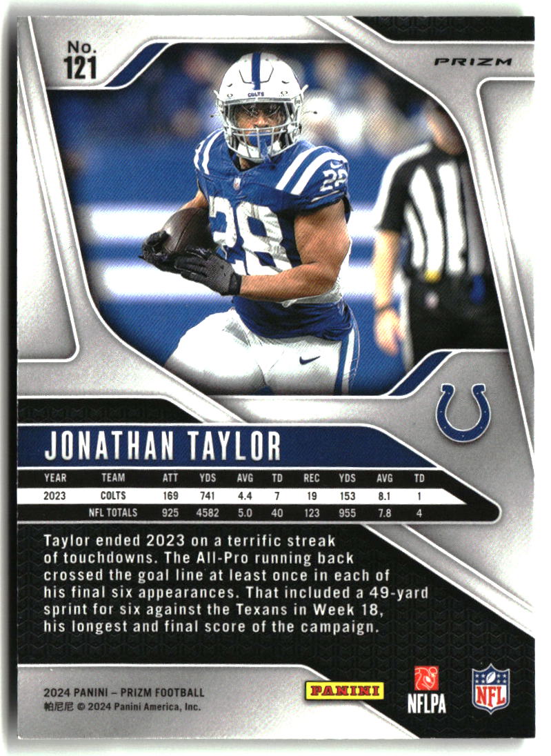 Jonathan Taylor 2024 Panini Prizm Neon Green Pulsar #121