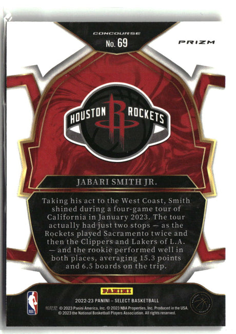 Jabari Smith Jr. 2022-23 Panini Select Orange Flash Prizms #69