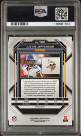 Justin Jefferson 2022 Panini Prizm Red Sparkle #190 PSA 9