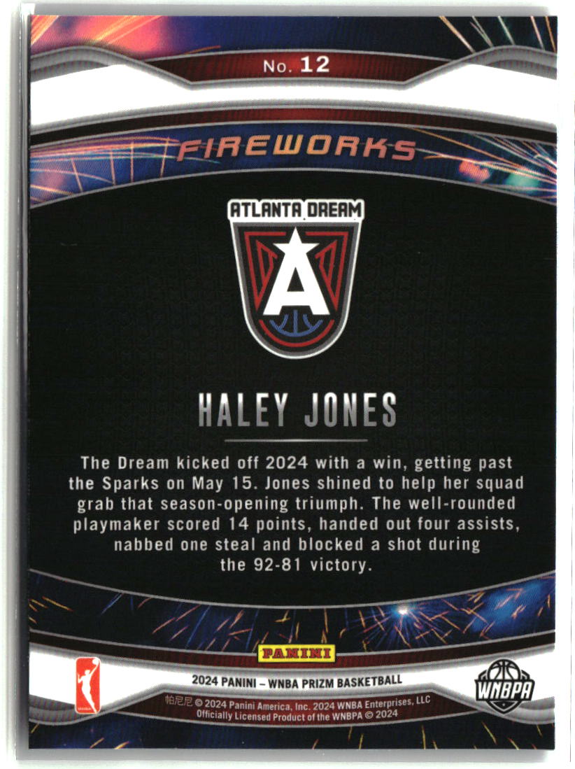 Haley Jones 2024 Panini Prizm WNBA Fireworks #12