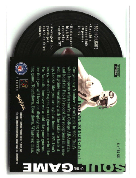 Keyshawn Johnson 1998 SkyBox Premium Soul of the Game #6 SG