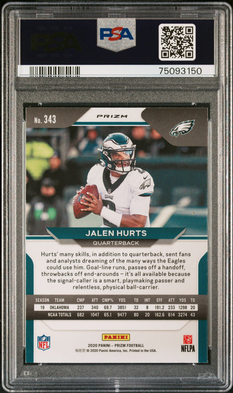 Jalen Hurts 2020 Panini Prizm Red White Blue #343 PSA 10