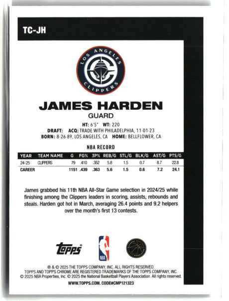 James Harden 2025-26 Topps 1980-81 Topps Chrome Basketball #TC-JH
