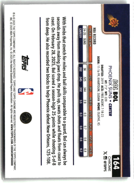 Bol Bol 2025-26 Topps Chrome Prism Refractor #164