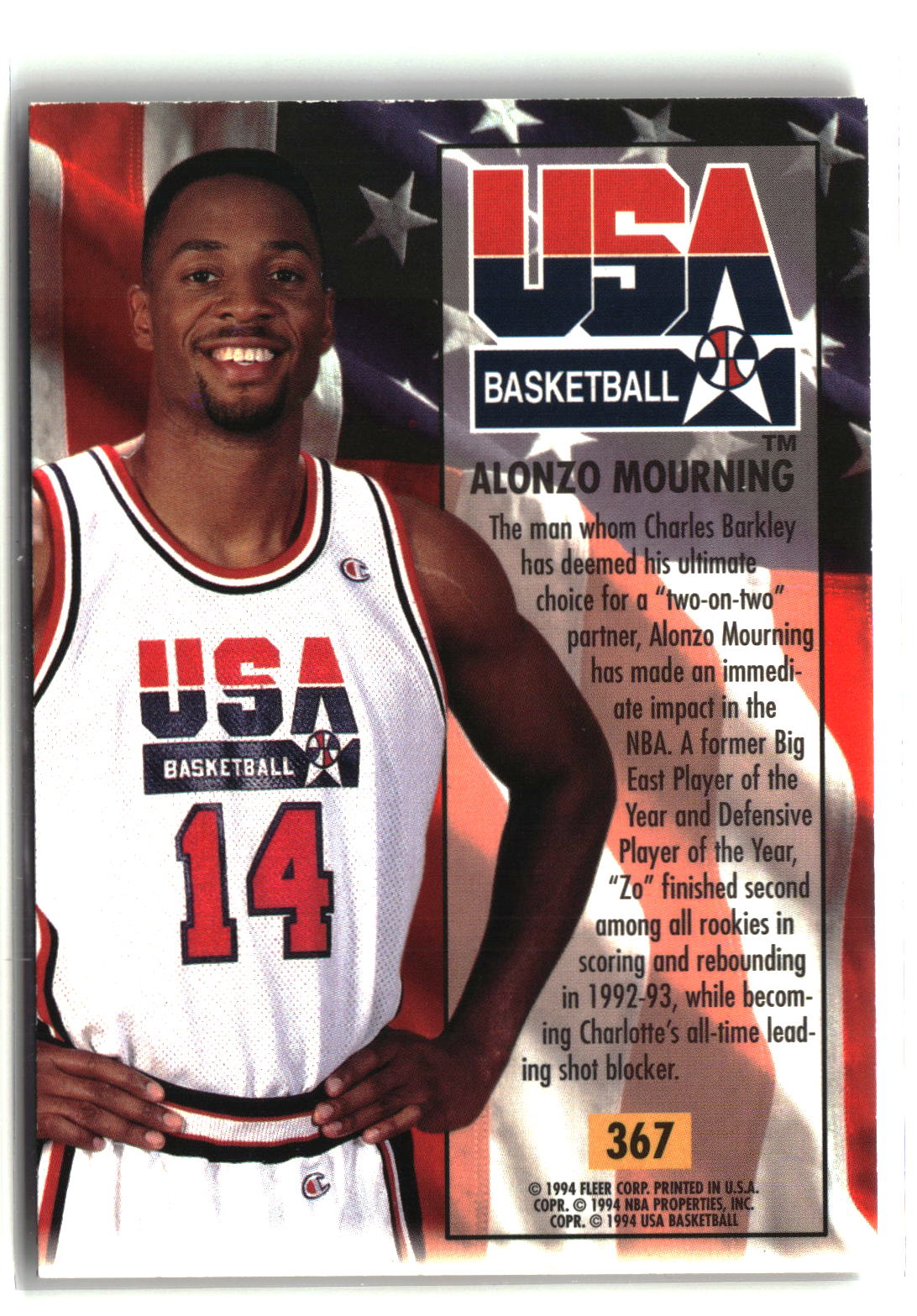 Alonzo Mourning 1993-94 Ultra #367