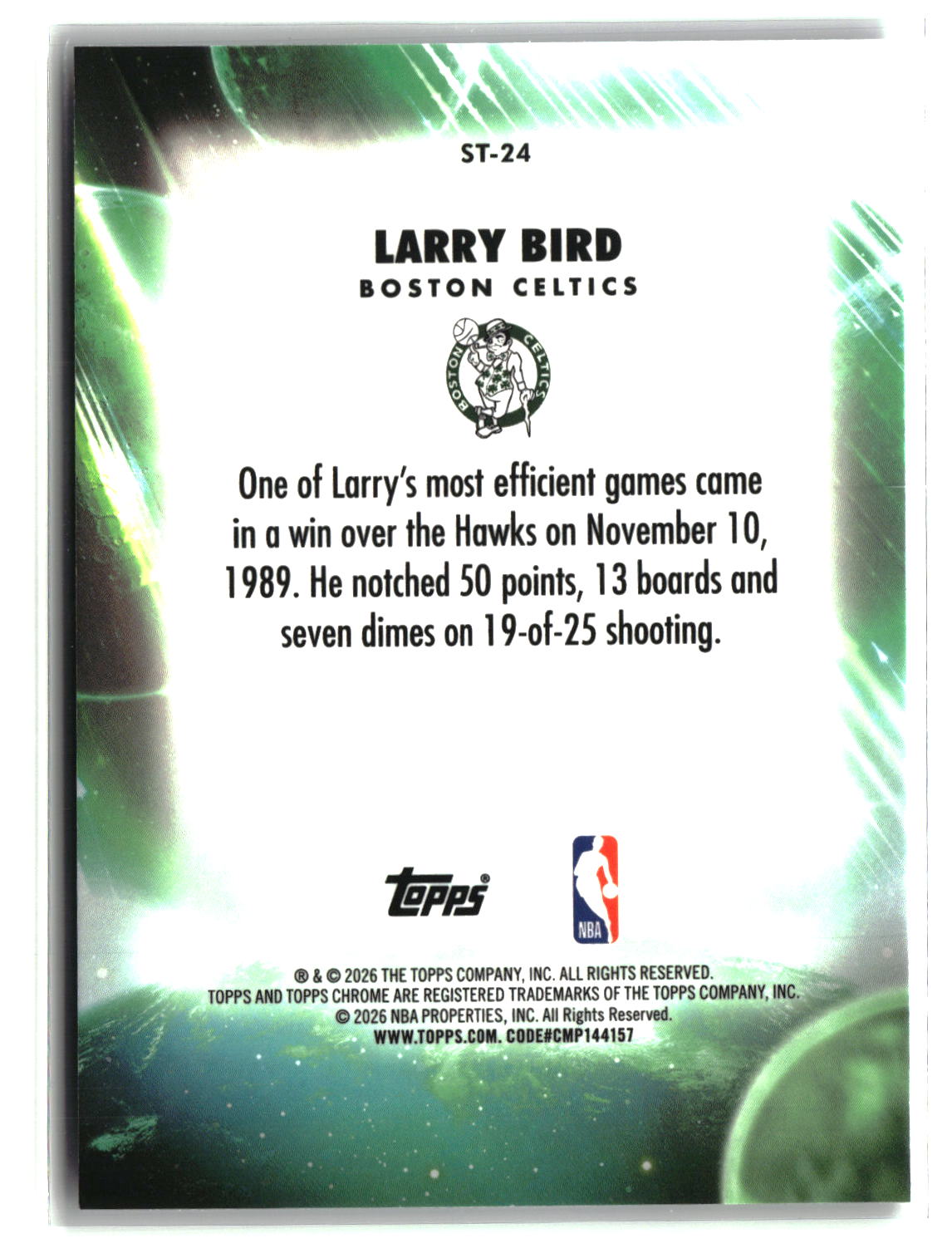 Larry Bird 2025-26 Topps Chrome Update Stratospheric Stars #ST-24