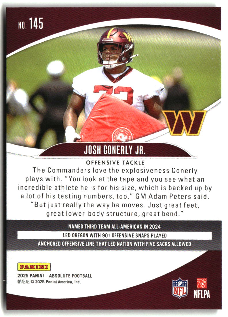 Josh Conerly Jr. 2025 Panini Absolute Retail #145
