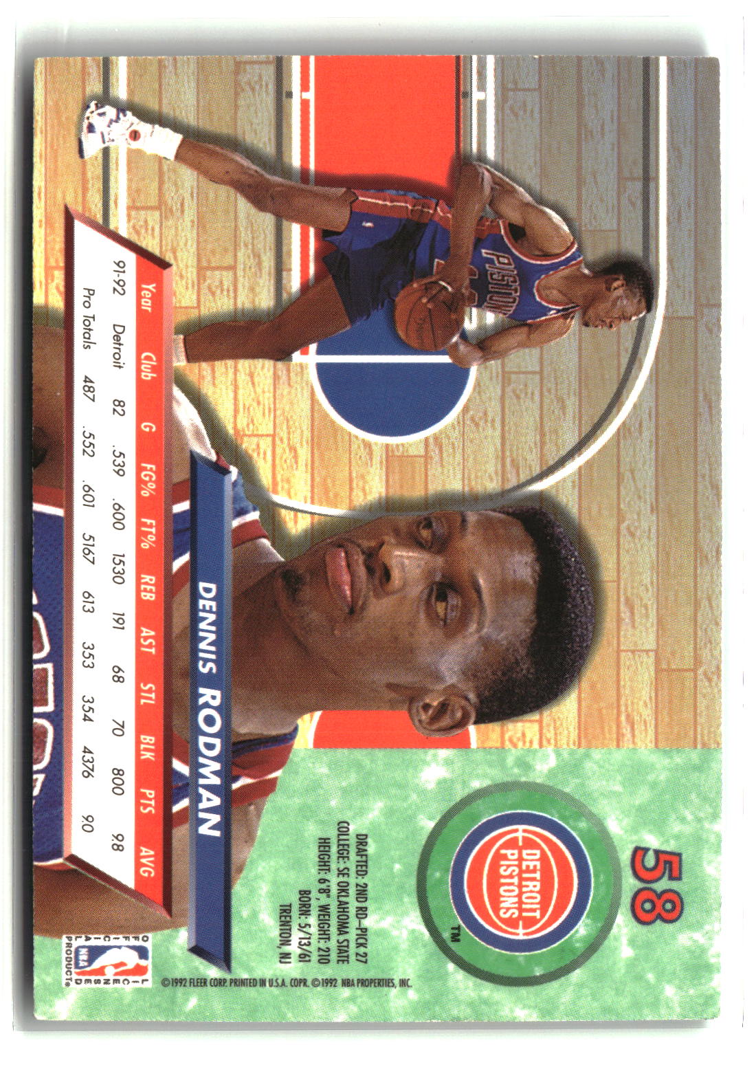 Dennis Rodman 1992-93 Ultra #58