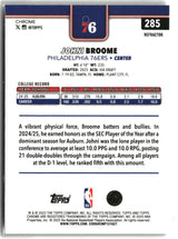 Johni Broome 2025-26 Topps Chrome Refractor #285