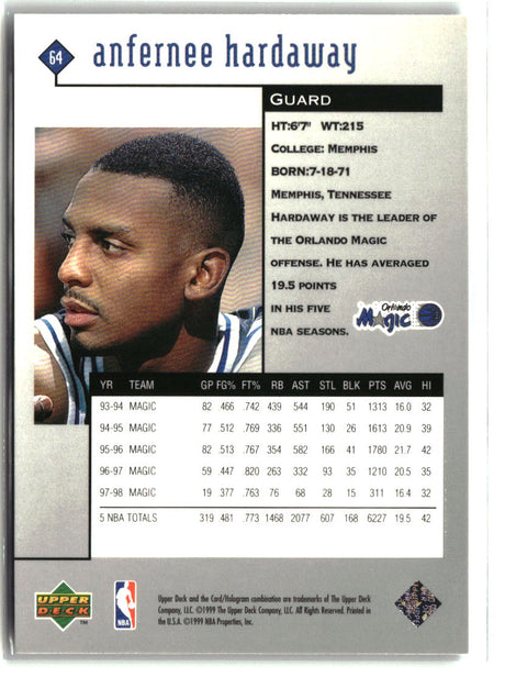 Anfernee Hardaway 1998-99 Upper Deck Black Diamond #64