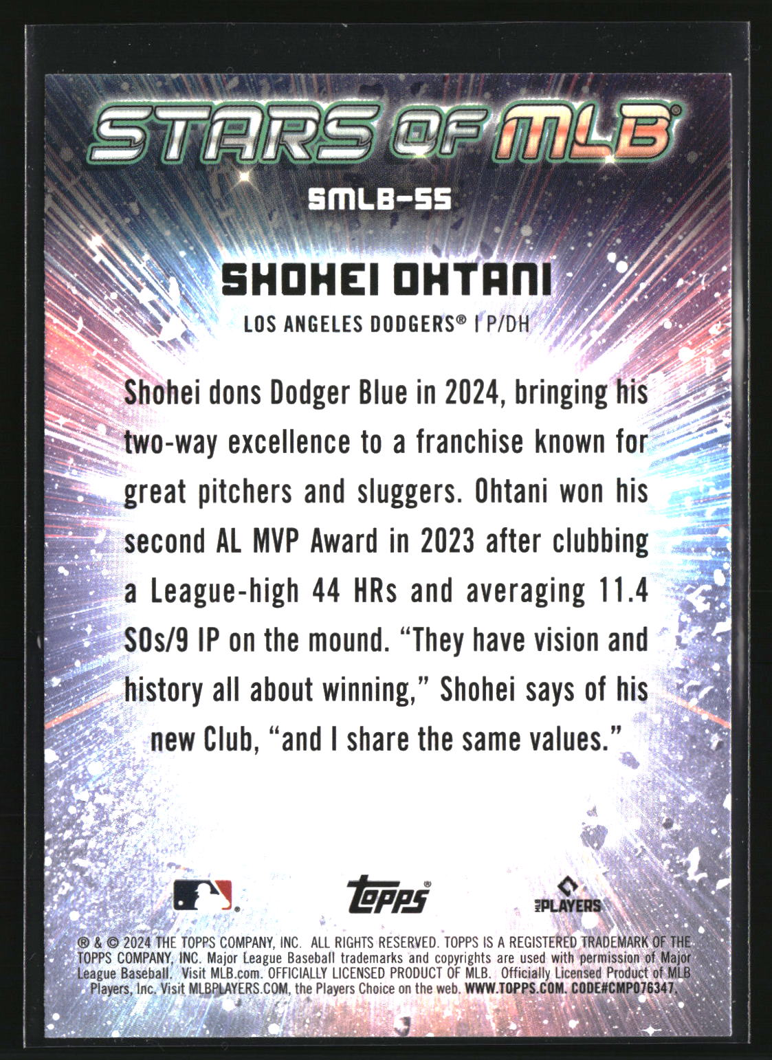 Shohei Ohtani 2024 Topps Stars of MLB #SMLB-55