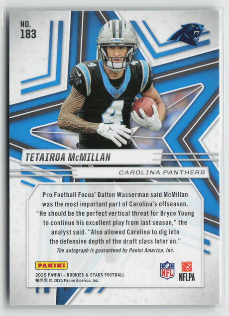 Tetairoa McMillan 2025 Panini Rookies & Stars Rookie Signatures #183