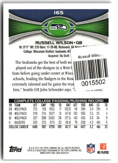 Russell Wilson 2012 Topps #165