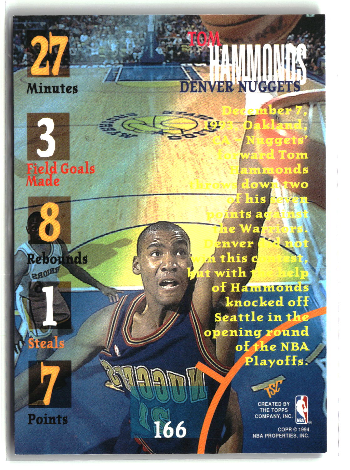Tom Hammonds 1994-95 Stadium Club #166