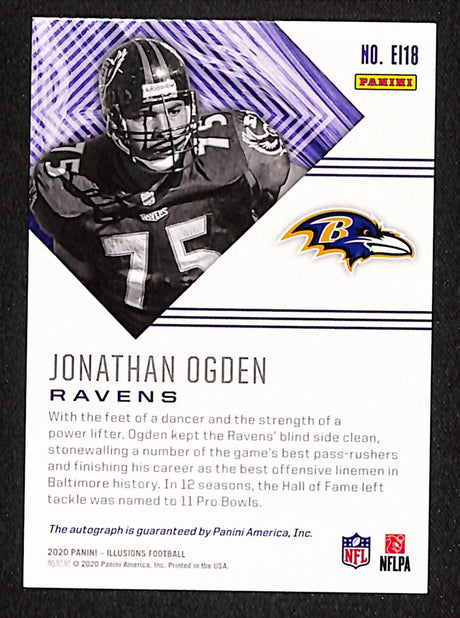 Jonathan Ogden 2020 Panini Illusions Elusive Ink #EI18 #/25