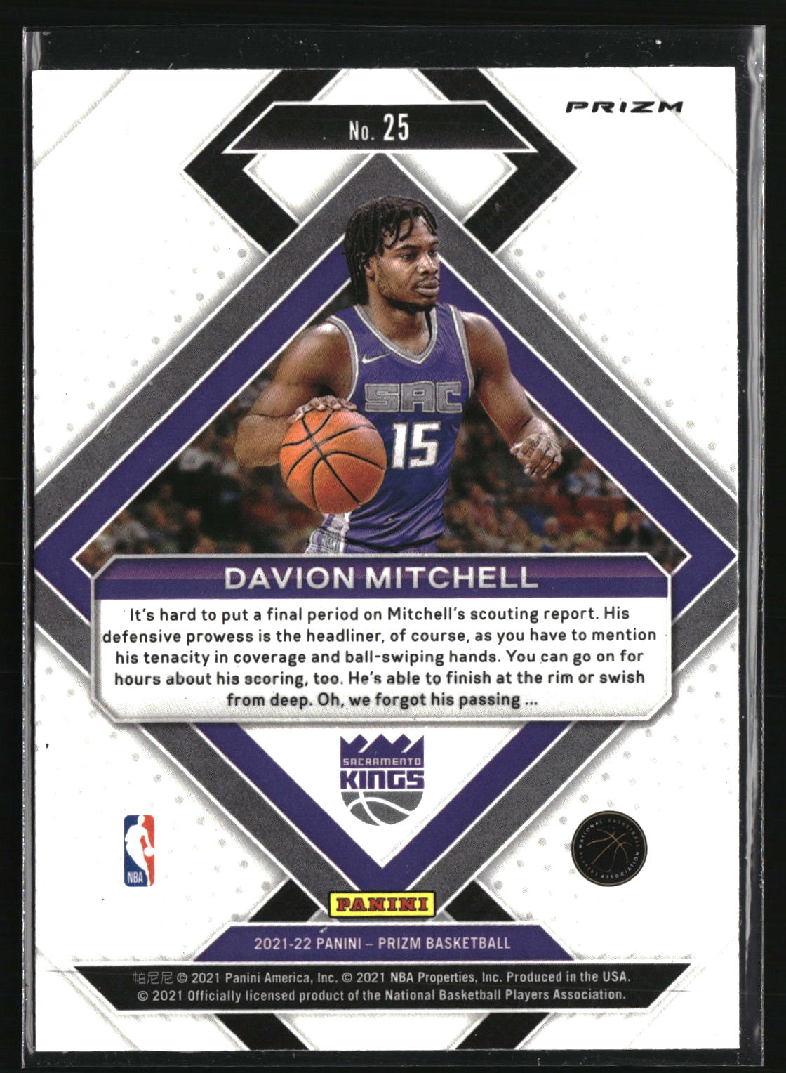 Davion Mitchell 2021-22 Panini Prizm Emergent Prizms Silver #25