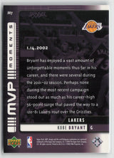 Kobe Bryant 2002-03 Upper Deck MVP MVP Moments #M7