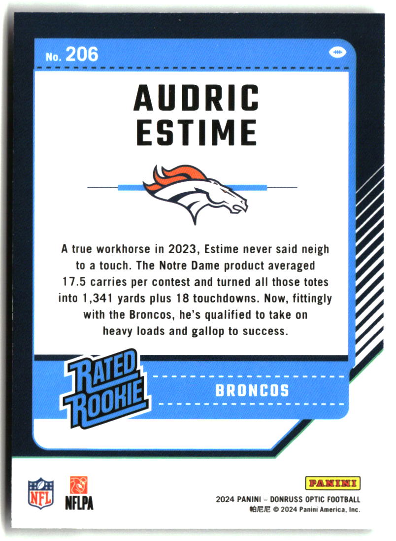Audric Estime 2024 Donruss Optic #206
