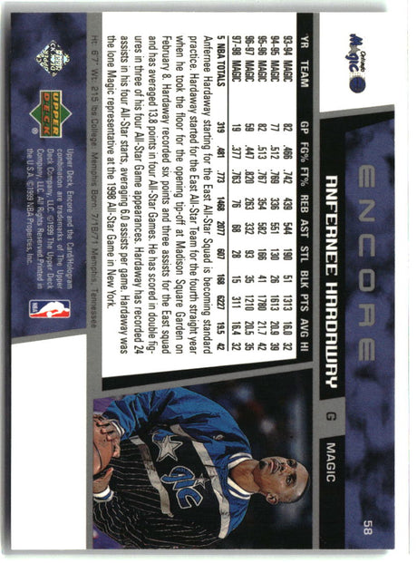 Anfernee Hardaway 1998-99 Upper Deck Encore #58