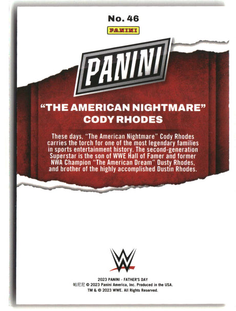 Cody Rhodes 2023 Panini Father's Day Orange #46 #/15