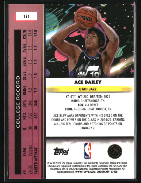 Ace Bailey 2025-26 Topps Chrome Cosmic #171