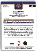 Mikal Bridges 2025-26 Topps Chrome Update RayWave Refractor #60