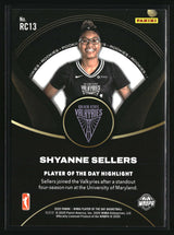 Shyanne Sellers 2025 Panini WNBA Player of the Day Rookies Orange #RC13 #/199