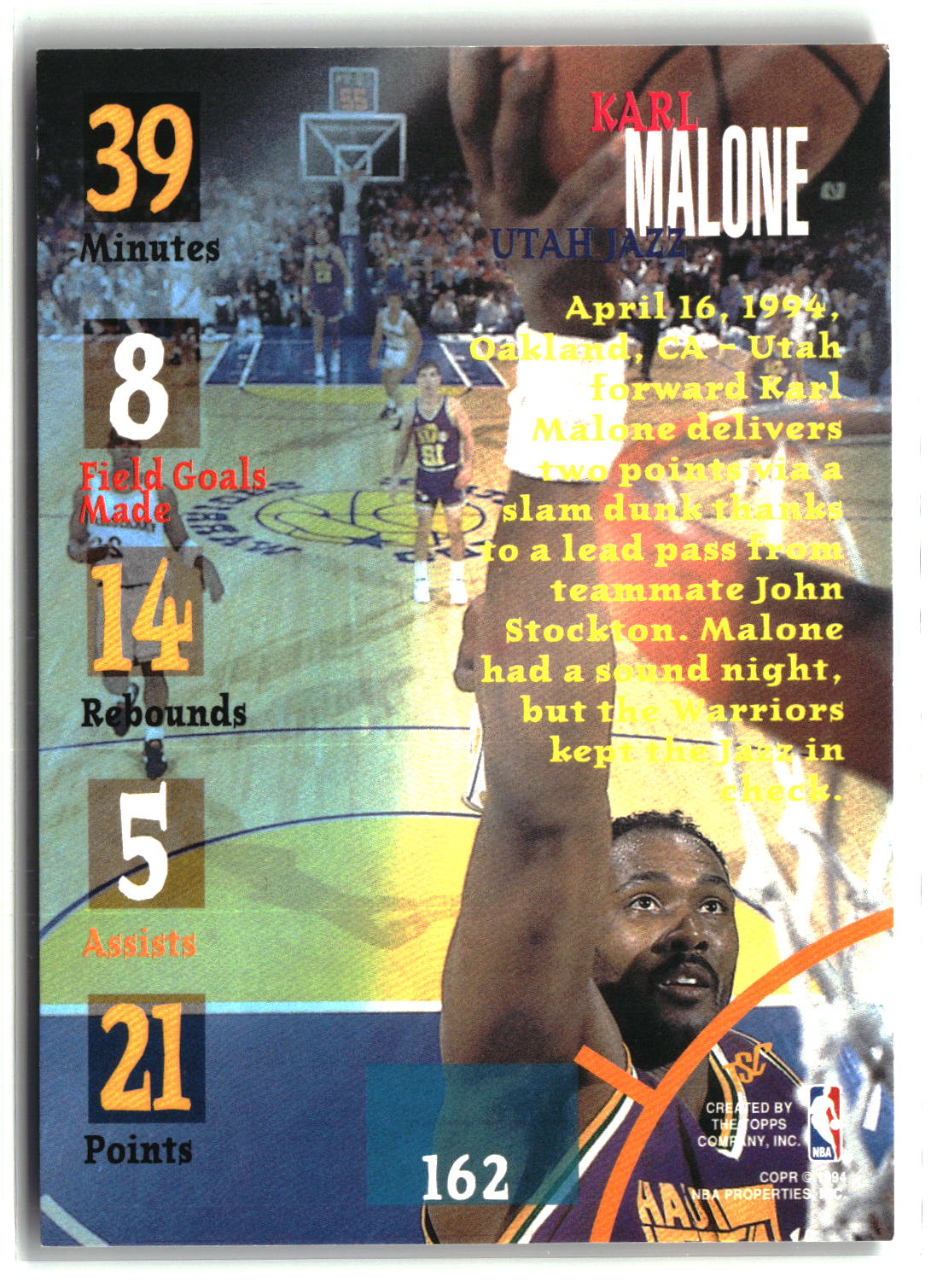 Karl Malone 1994-95 Stadium Club #162