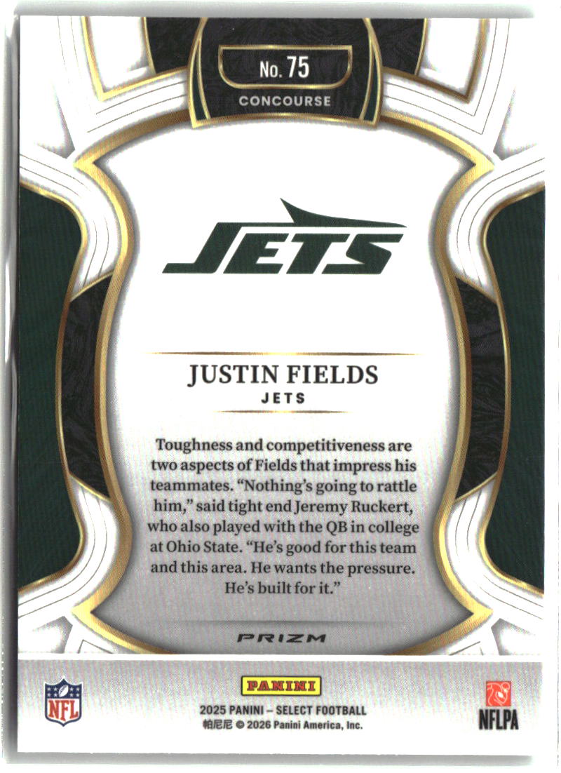 Justin Fields 2025 Panini Select Silver Prizm #75