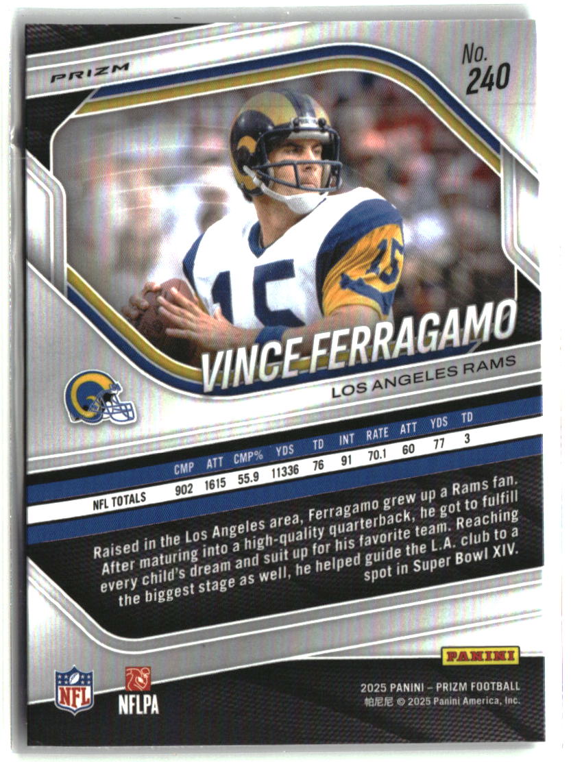 Vince Ferragamo 2025 Panini Prizm Silver #240