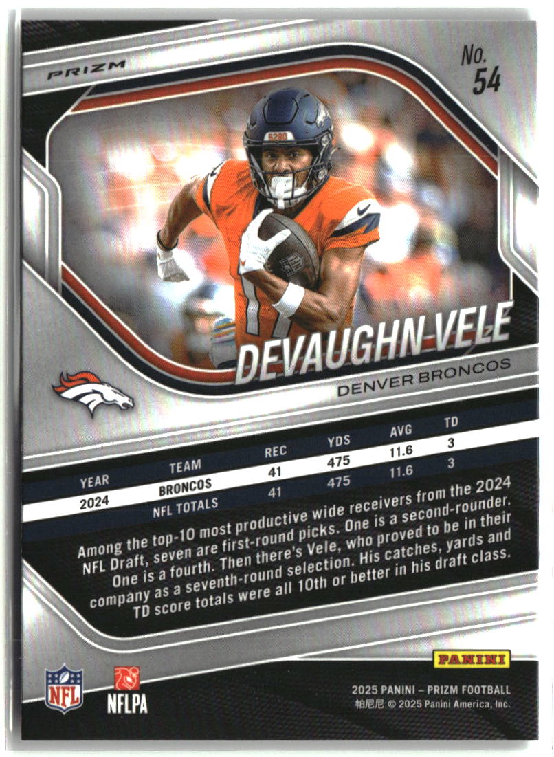 Devaughn Vele 2025 Panini Prizm Lazer #54
