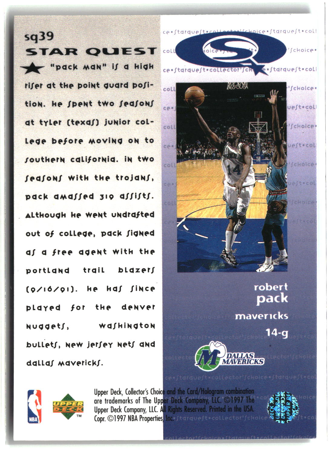 Robert Pack 1997-98 Collector's Choice StarQuest #SQ39