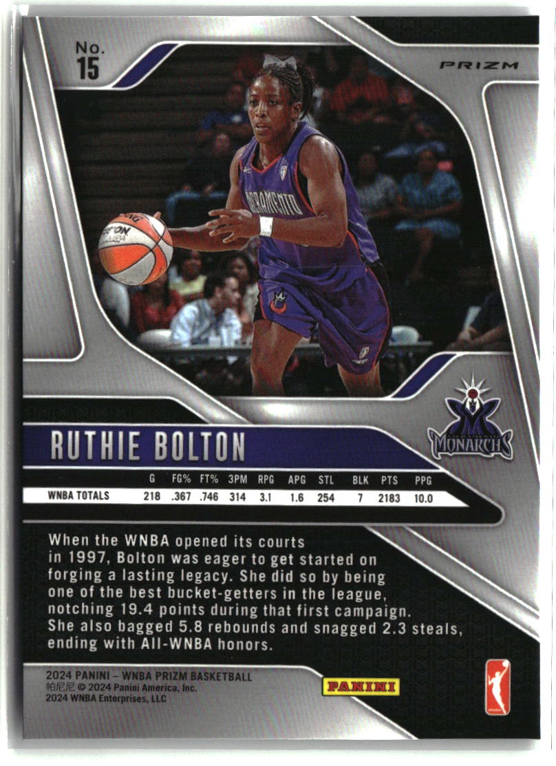 Ruthie Bolton 2024 Panini Prizm WNBA Silver Prizms #15
