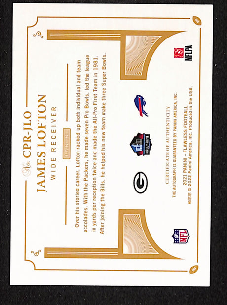 James Lofton 2021 Panini Flawless Career Progressions Ruby #CPR-JLO #/15
