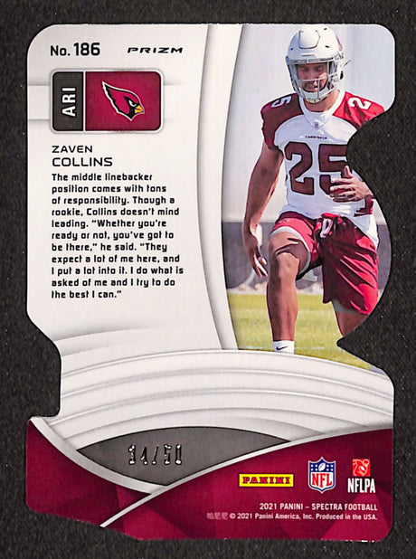 Zaven Collins 2021 Panini Spectra Neon Blue Die Cut #186 #/50