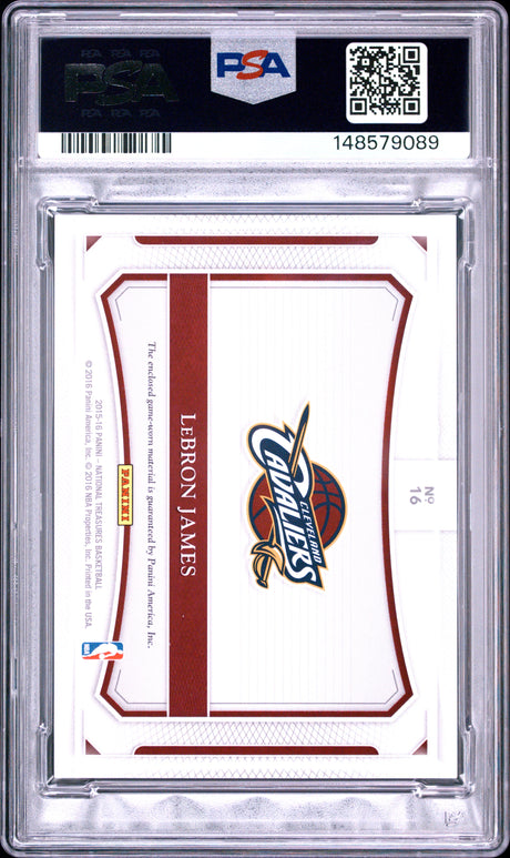 LeBron James 2015 Panini National Treasures Colossal Materials #16 /49 PSA 9