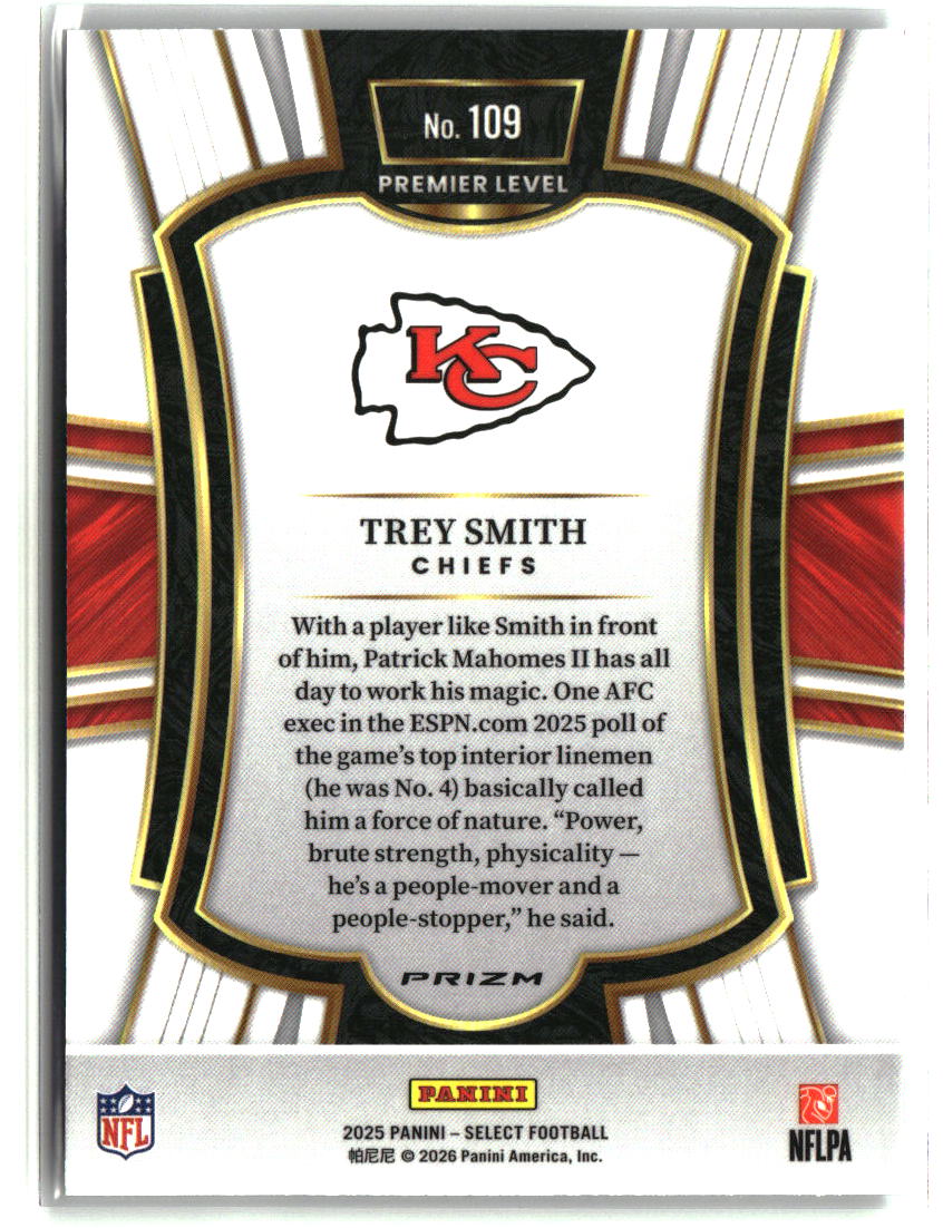 Trey Smith 2025 Panini Select Silver Prizm #109