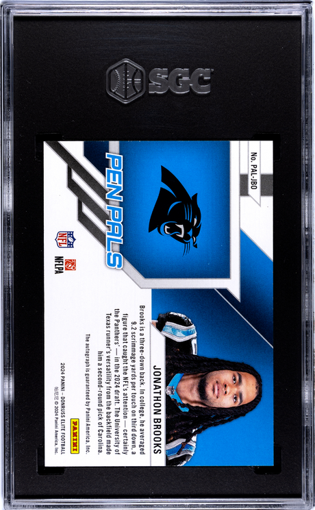 Jonathon Brooks 2024 Panini Elite Pen Pals Blue #PAL-JBO SGC 9.5