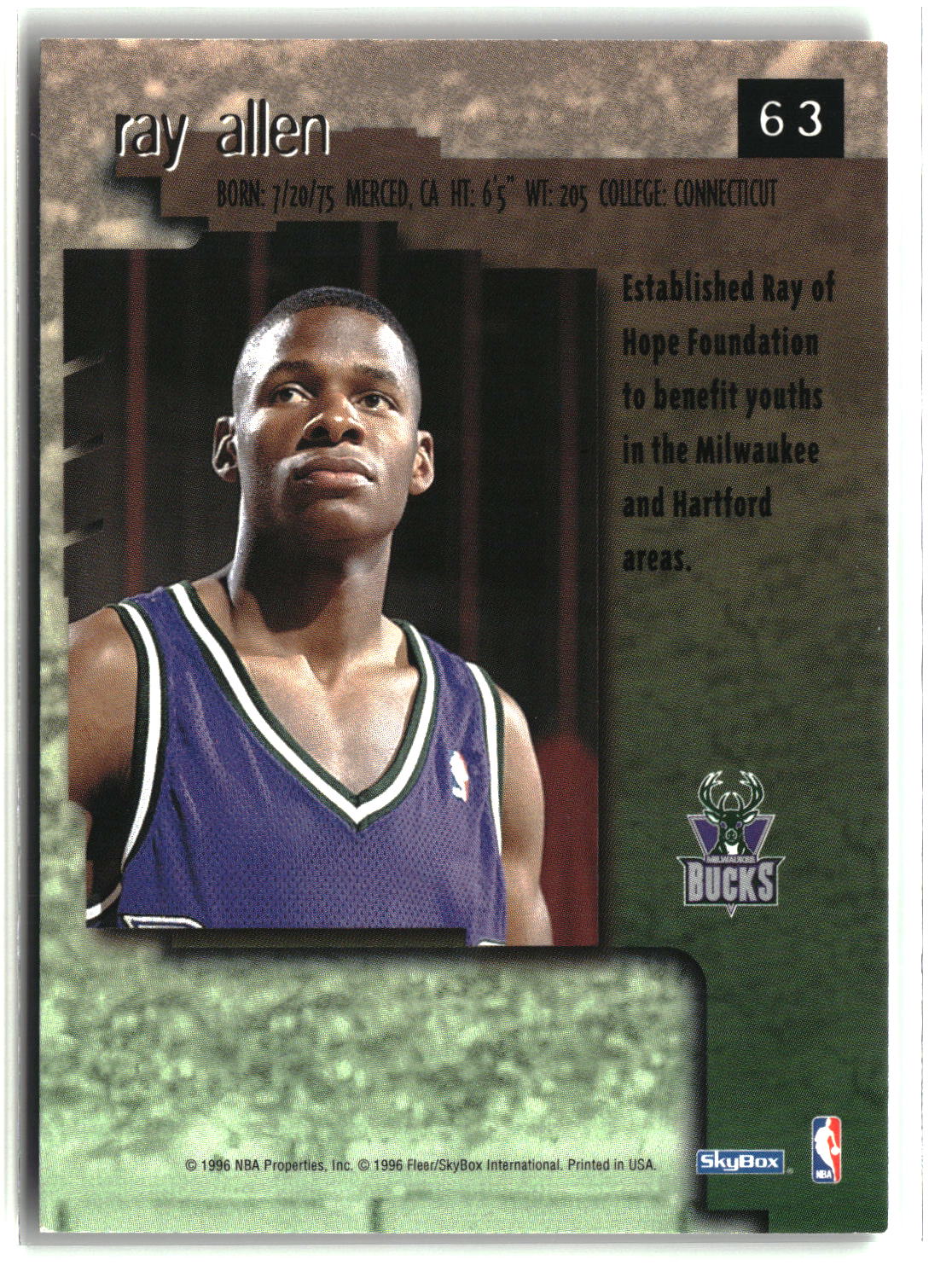 Ray Allen 1996-97 SkyBox Premium #63