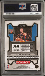 Jalen Brunson 2023 Panini Prizm Monopoly Free Parking #59 PSA 10