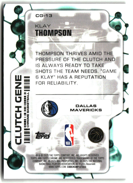 Klay Thompson 2025-26 Topps Chrome Clutch Gene #CG-13
