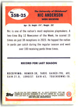 Nic Anderson 2024 Bowman University Chrome 1955 Bowman Football #55B-25
