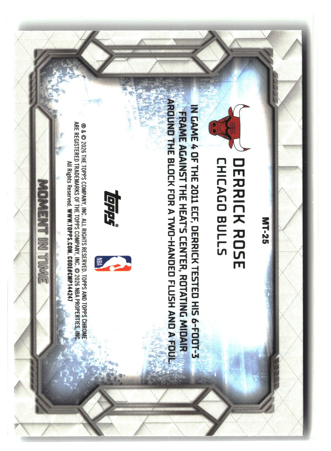 Derrick Rose 2025-26 Topps Chrome Update Moment In Time #MT-25