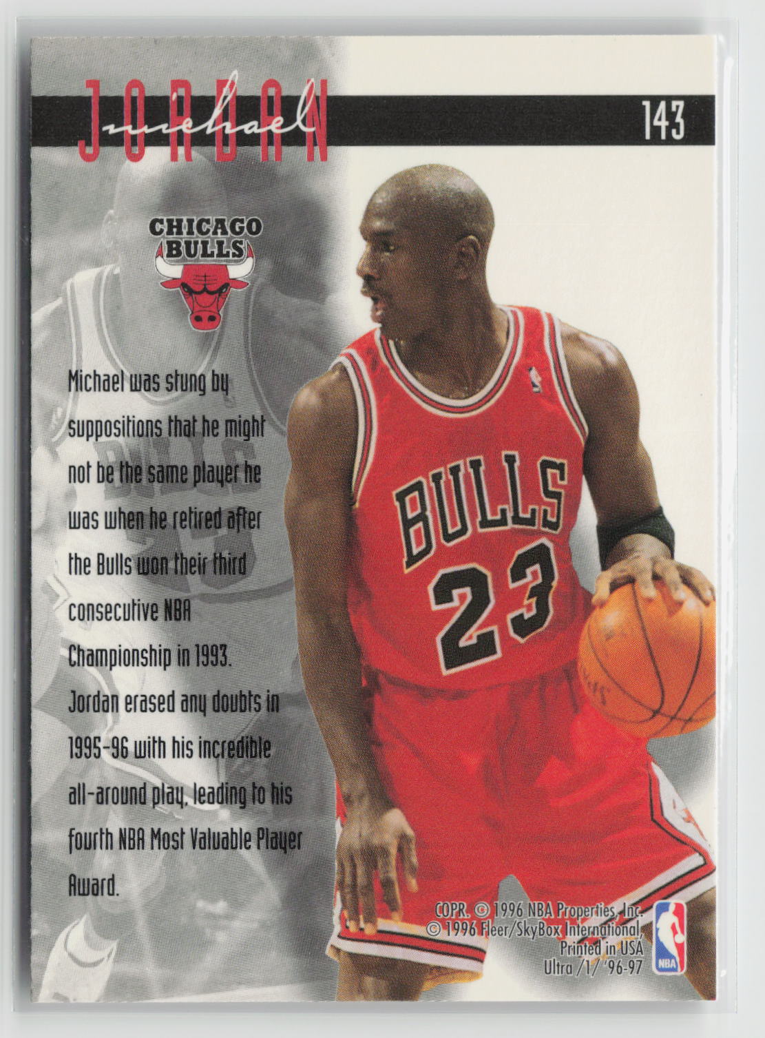 Michael Jordan 1996-97 Ultra #143
